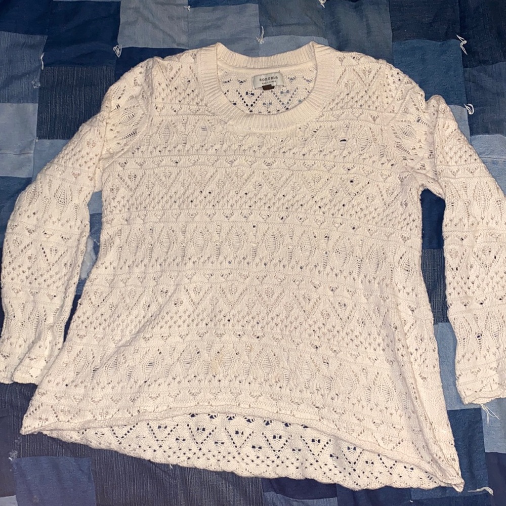 Sonoma Life + Style Women’s Cream Sweater. Size XL.